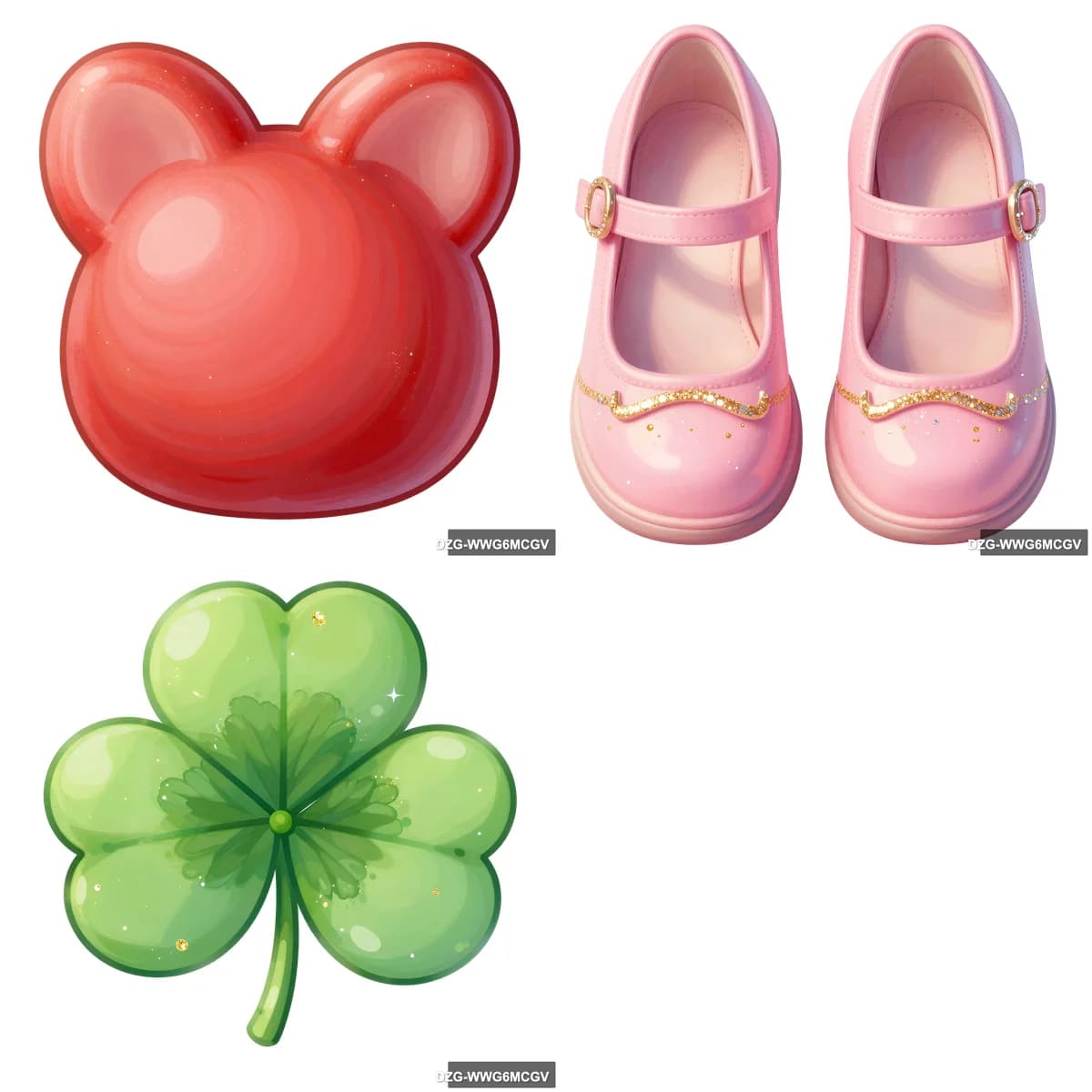 Cute Spring Bundle: Mouse, Mary Janes & Clover Clipart