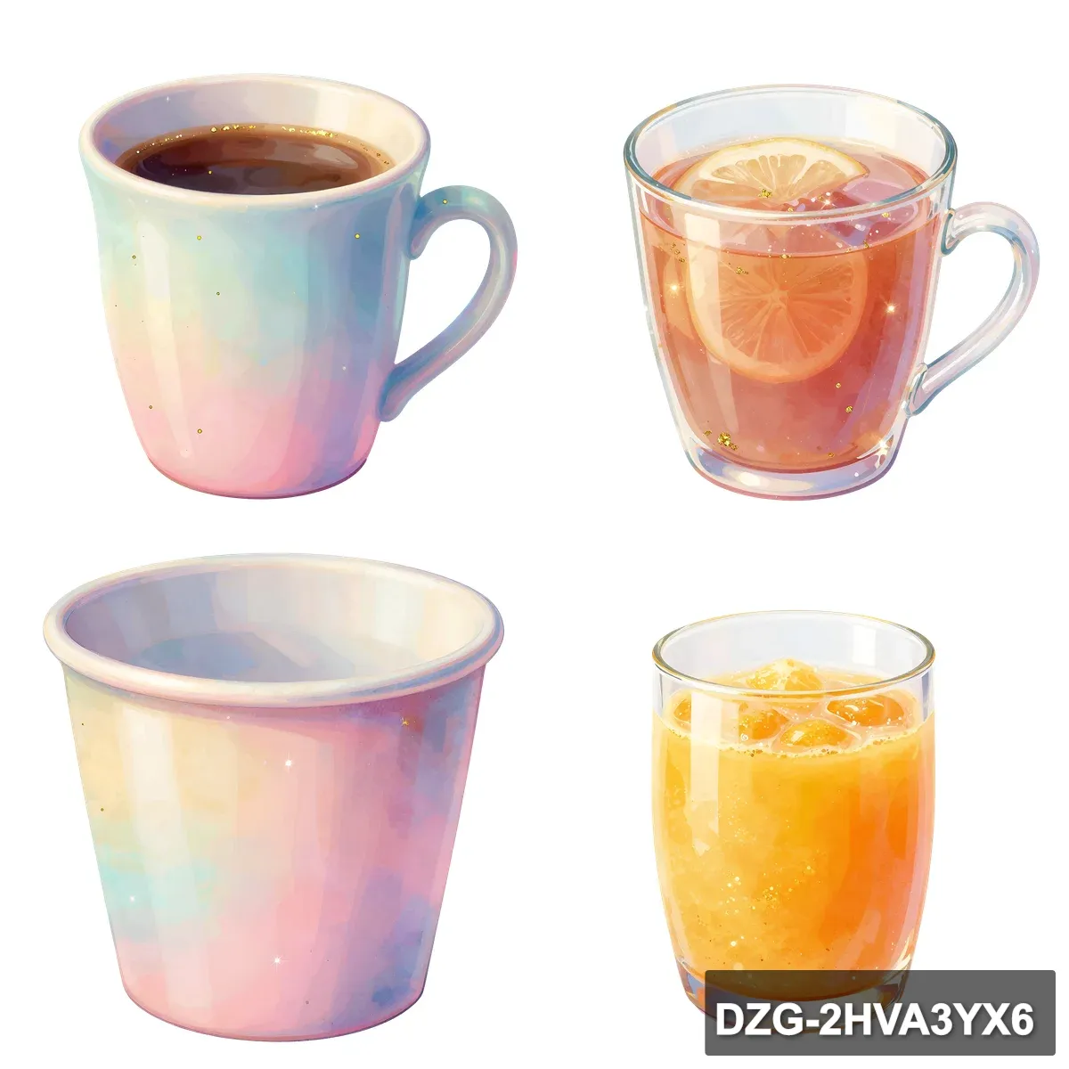 Pastel Dream Drinks Clipart Bundle: 4 Mugs & Beverages - Image 2