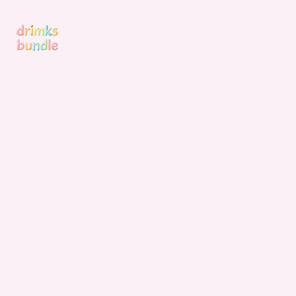 Pastel Dream Drinks Clipart Bundle: 4 Mugs & Beverages