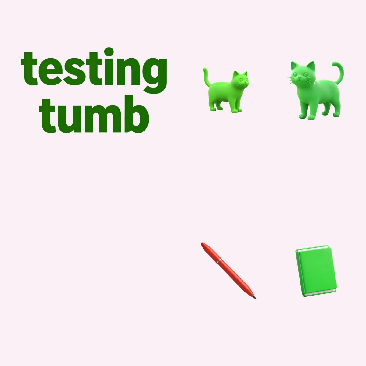 Green Cat & Study Clipart Bundle: 4 Playful Designs - Image 1