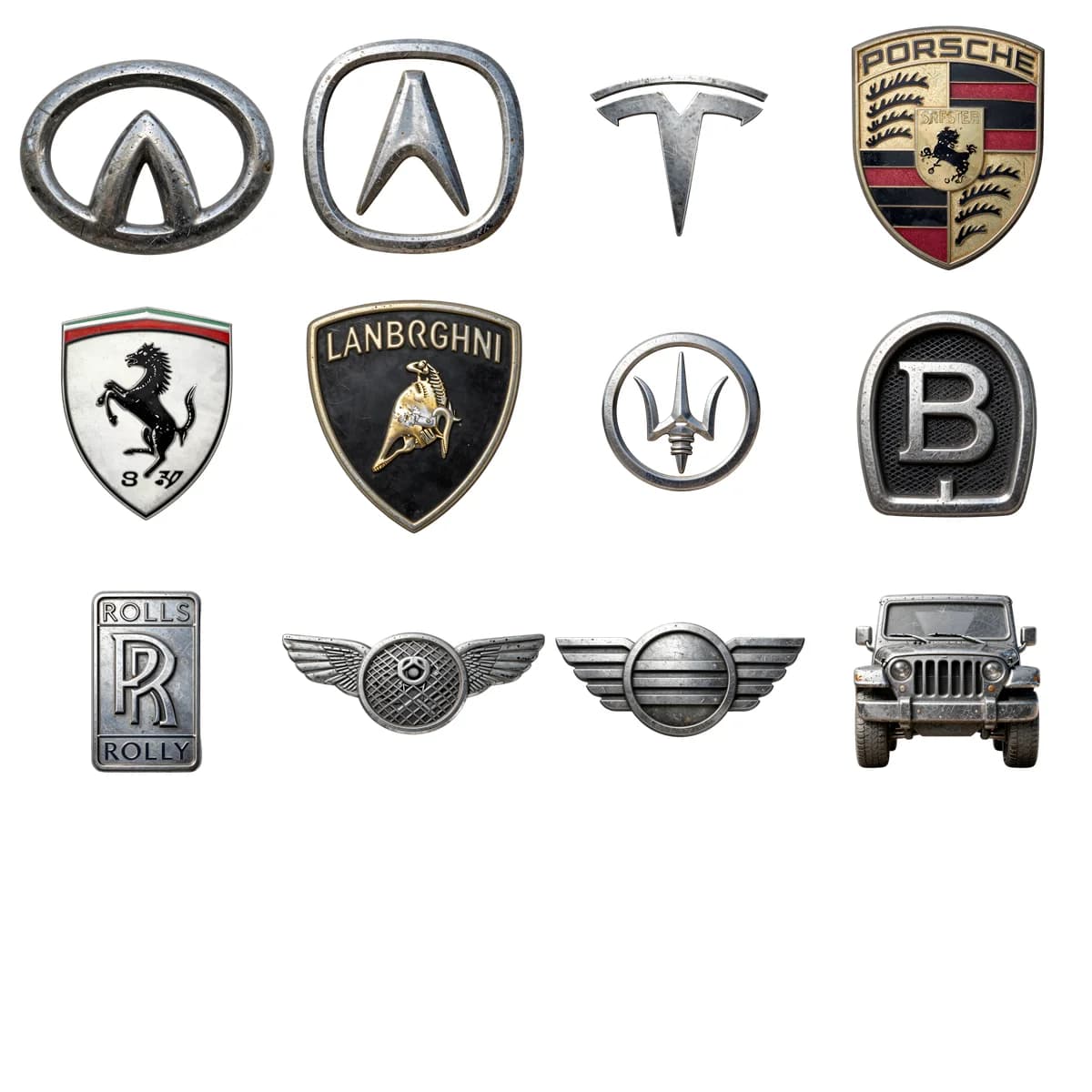 Metallic Car Brand Logos Bundle: 100 Sleek Clipart Designs - Image 2