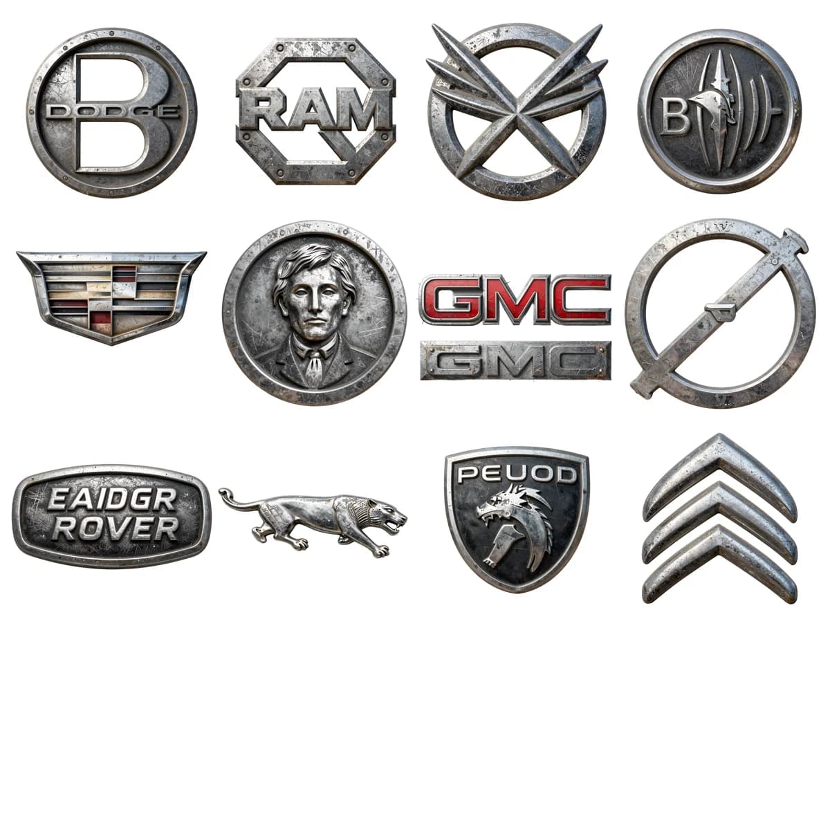 Metallic Car Brand Logos Bundle: 100 Sleek Clipart Designs - Image 3
