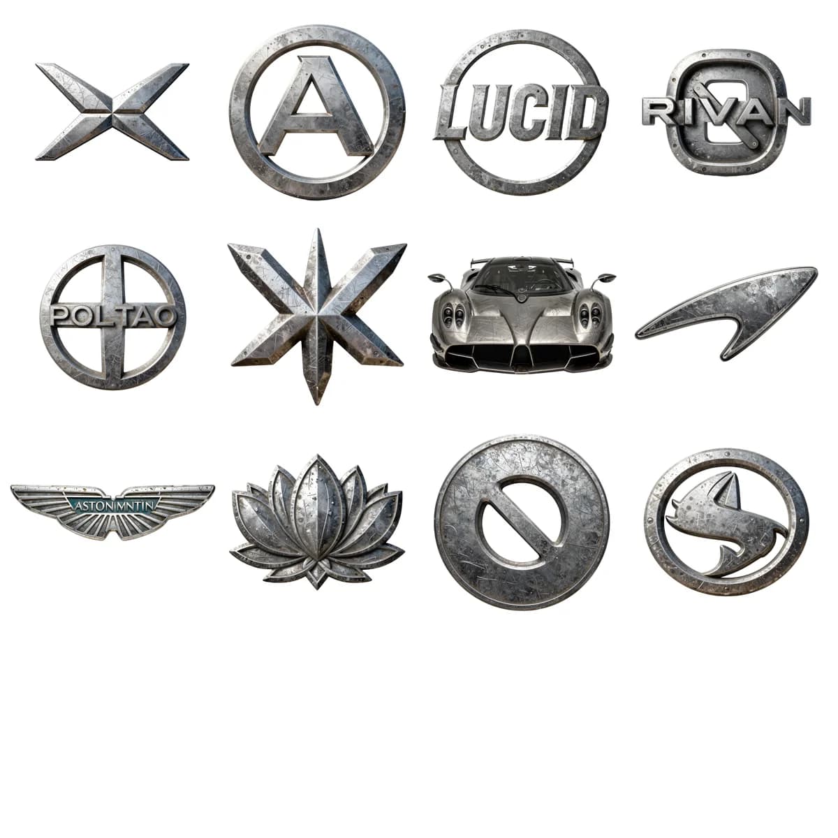 Metallic Car Brand Logos Bundle: 100 Sleek Clipart Designs - Image 6
