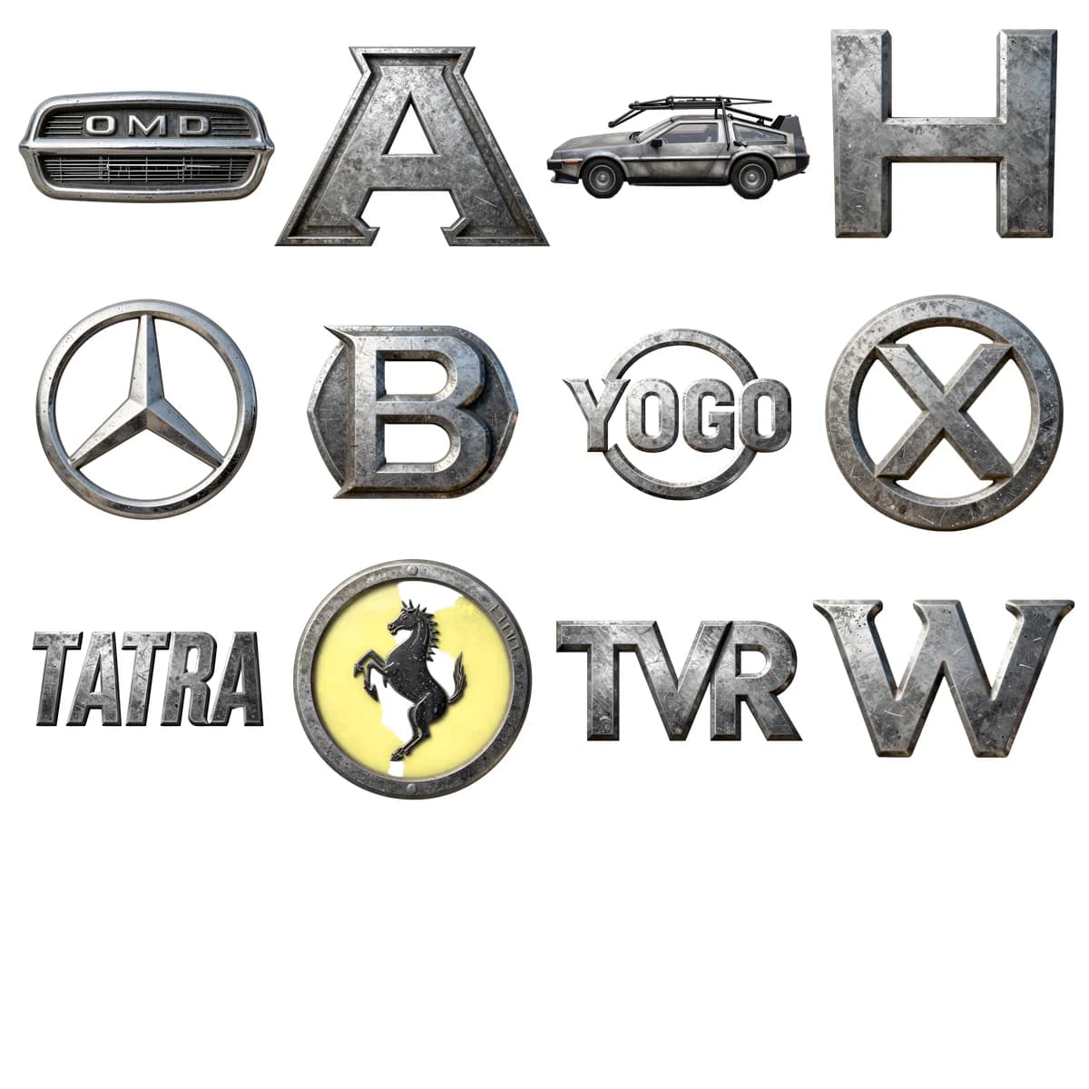 Metallic Car Brand Logos Bundle: 100 Sleek Clipart Designs - Image 8